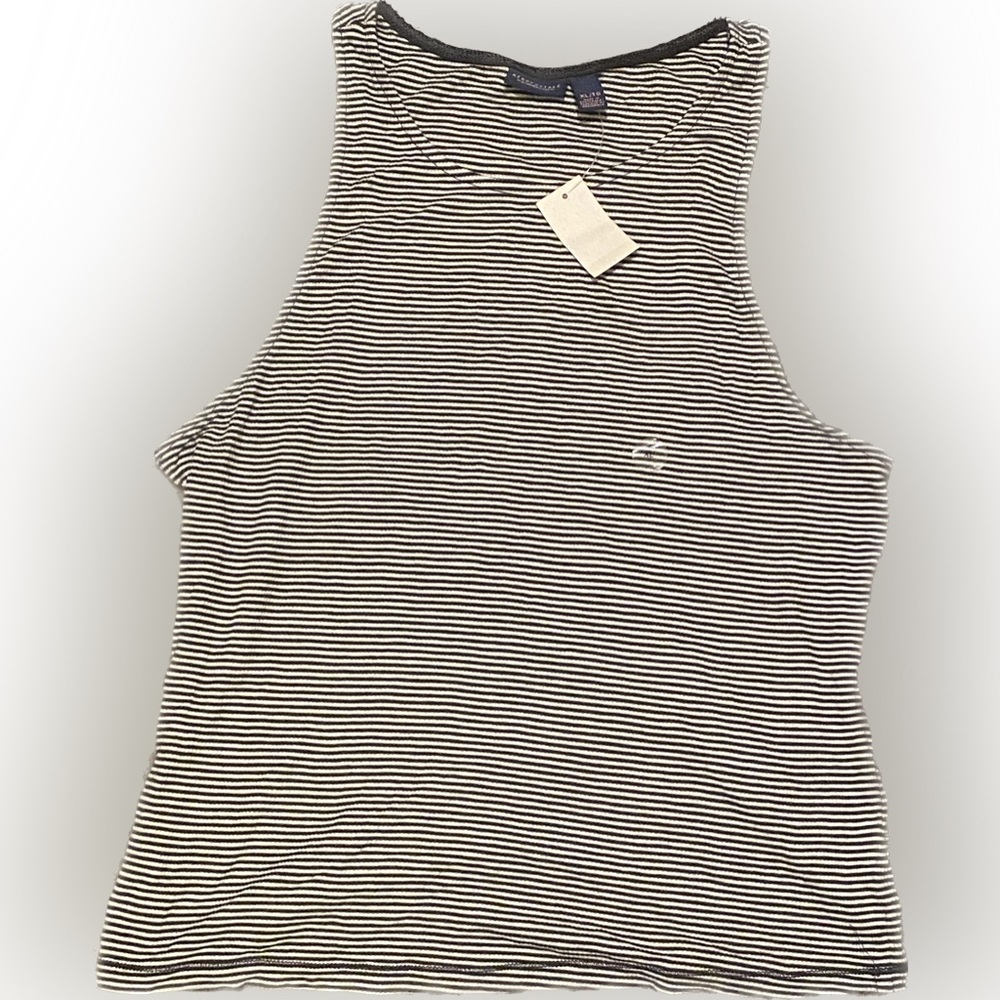 Aeropostle NWT Women’s Black & White Striped Knit Tank Top Juniors XL